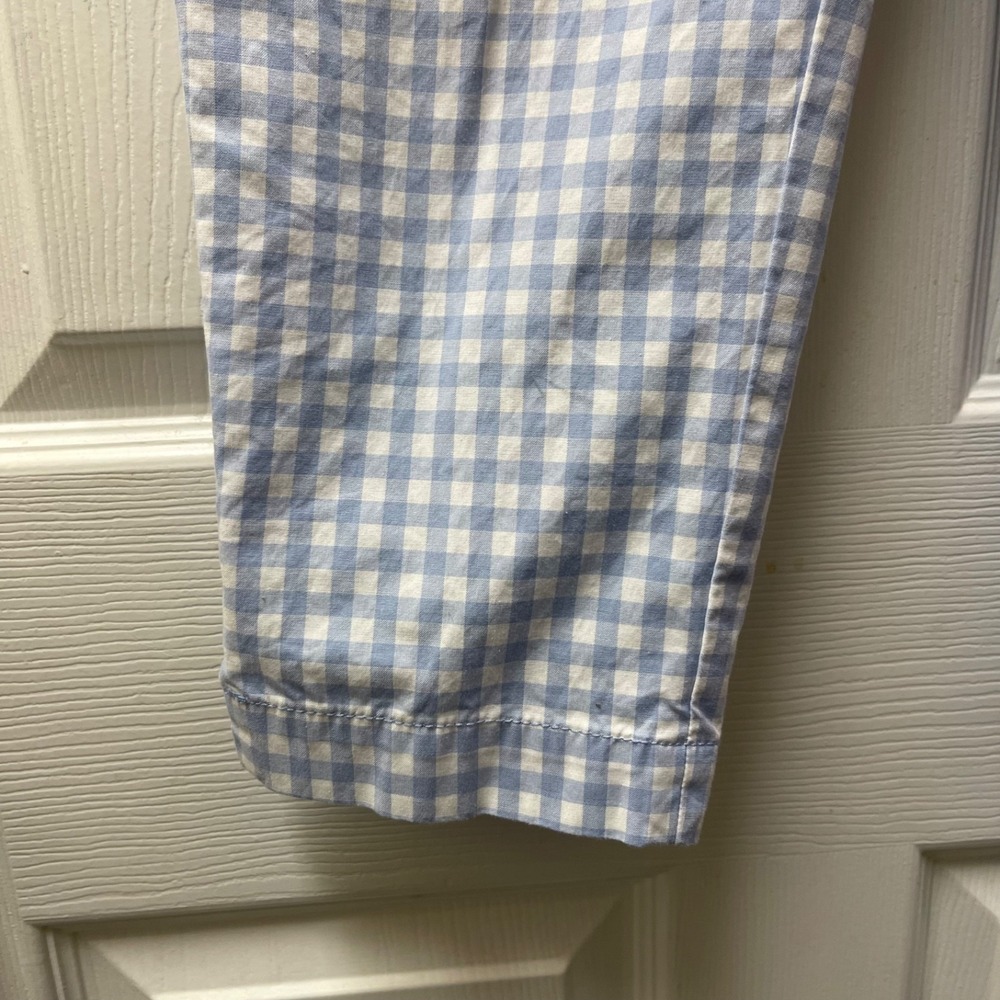 Talbots Women's Petite Size 4P Blue Gingham Perfect Crop Coastal Chinos Beach - Picture 5 of 15